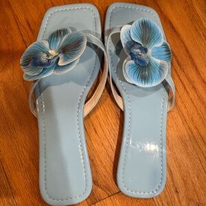 Baby Blue Floral Sandals